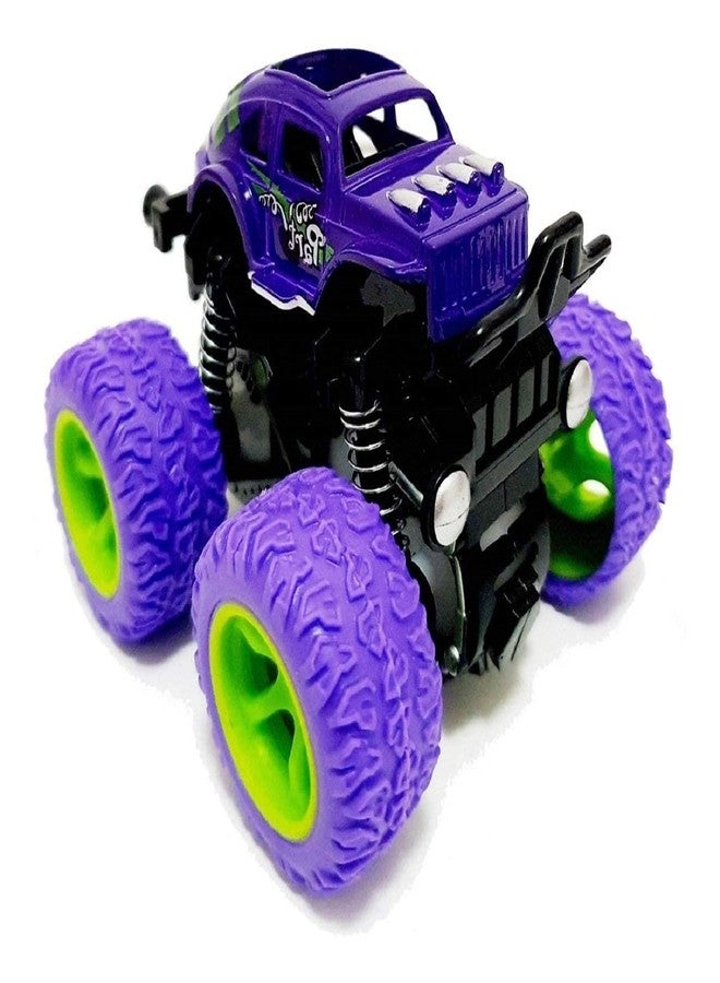 PULSBERY Plastic Unbreakable 4 Wheel Friction Powered Mini Rock Trucks Cars - Drive Vehicles Toys for Boys with Big Rubber Tires,Random,Pack of 1 - Image 2